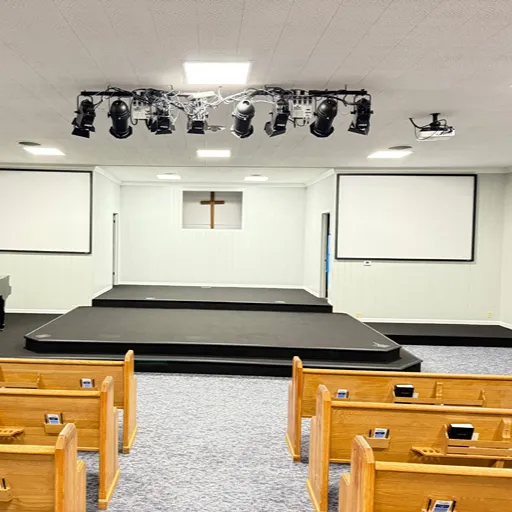 church flooring renovation after with commercial carpets